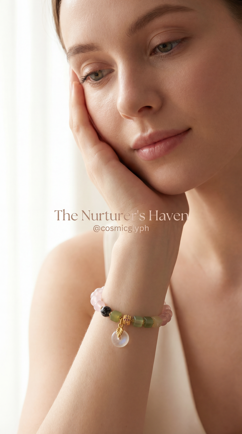 Cancer Zodiac Bracelet, The Nurturer‘s Haven – Moonstone & Rose Quartz Healing Jewelry for Emotional Protection & Self-Love