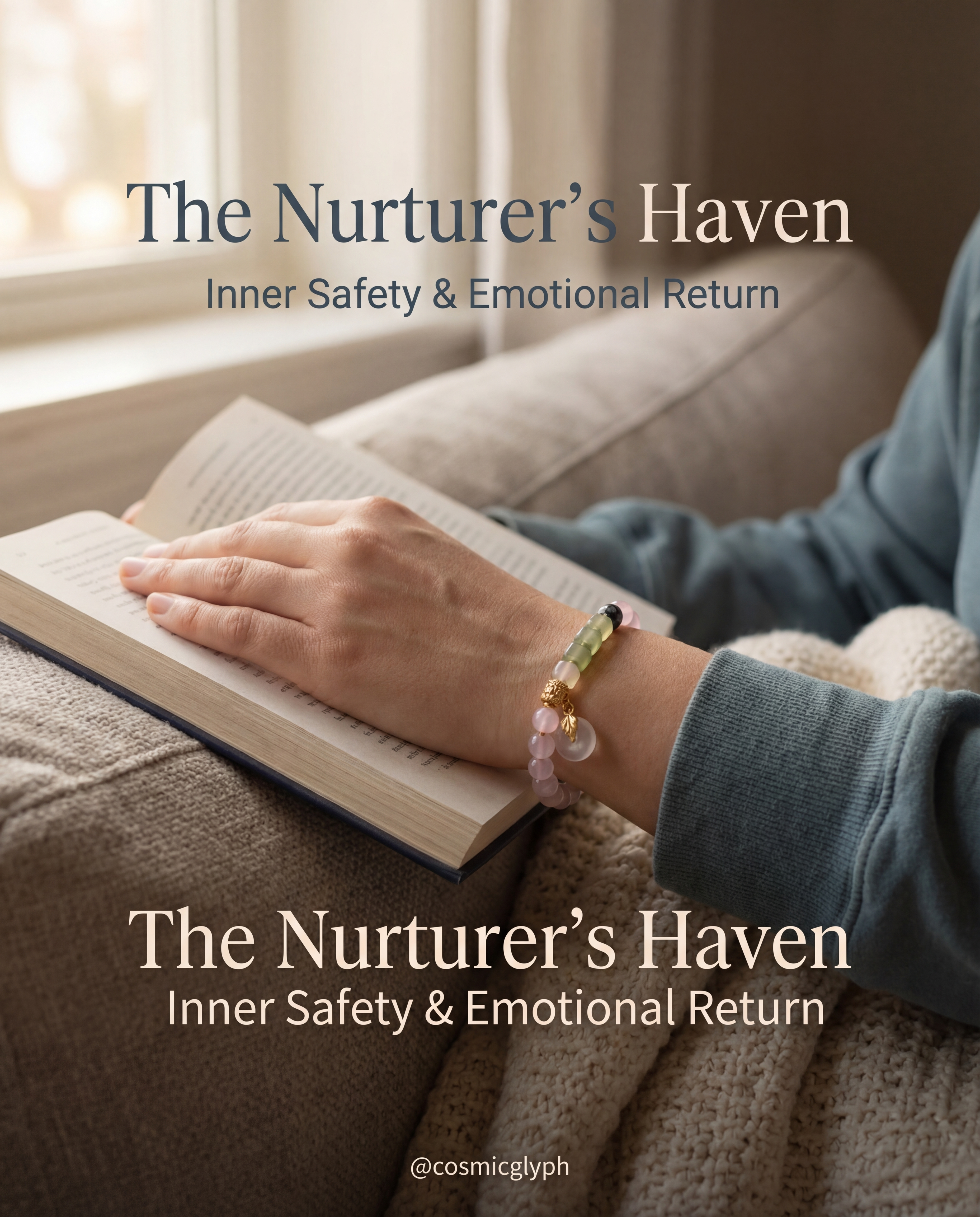 Cancer Zodiac Bracelet, The Nurturer‘s Haven – Moonstone & Rose Quartz Healing Jewelry for Emotional Protection & Self-Love