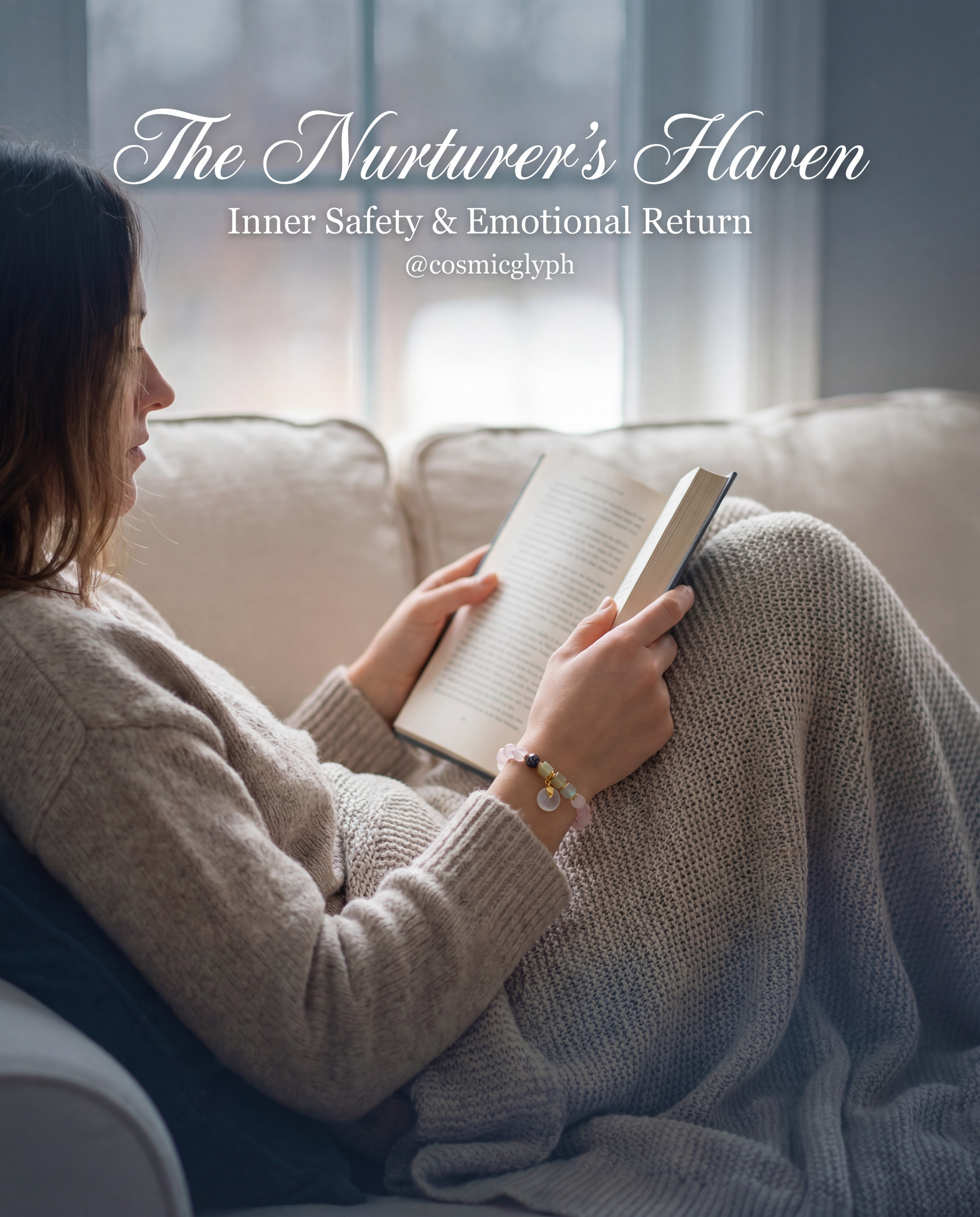 Cancer Bracelet - The Nurturer‘s Haven | Moonstone, Rose Quartz, Serpentine Jade, Snowflake Obsidian